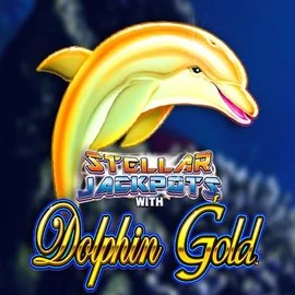 Dolphin Gold with Stellar Jackpots slot logo by Lightning Box Game at Crowngold Casino